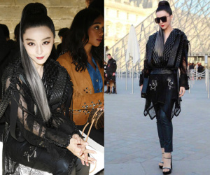 Phạm Băng Băng ăn diện như... X-men, chễm chệ ngồi ghế đầu Louis Vuitton ngang siêu sao Hollywood