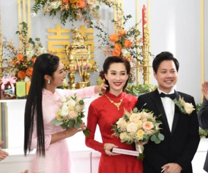 Ảnh hiếm hoi: Cận cảnh lễ rước dâu của Hoa hậu Thu Thảo và Trung Tín trong tư gia sang trọng