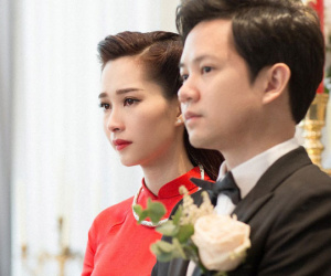 Đặng Thu Thảo ngấn lệ xúc động trong giây phút làm lễ tại nhà trai