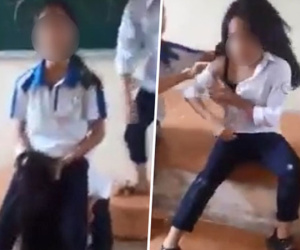Nhóm học sinh cấp 2 đánh bạn học dã man, xé áo ngay trên bục giảng ở Hà Nội