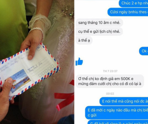 Nóng trên mạng: Khách không đi đám cưới, cô dâu nhắn tin đòi chuyển tiền mừng