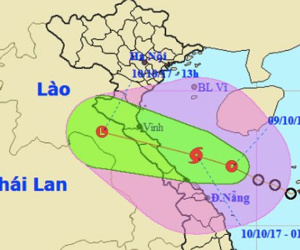 Thời tiết 10/10: Áp thấp giật cấp 9 đổ bộ Hà Tĩnh – Quảng Bình
