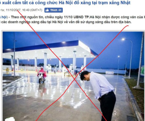 Cấm công chức Hà Nội đổ xăng tại trạm xăng Nhật: Tin bịa đặt