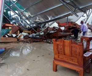 Lốc xoáy ở Thái Bình: 4 người bị thương, nhà đổ sập, tốc mái