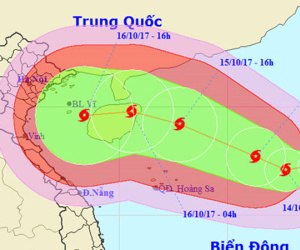 Sức gió của bão số 11 có thể mạnh tới 150 km/h