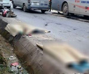 Thương tâm 2 phụ nữ chết thảm dưới gầm xe khách trước ngày 20.10