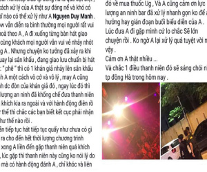 Duy Mạnh bị khán giả đánh khi đang hát ở Quảng Trị