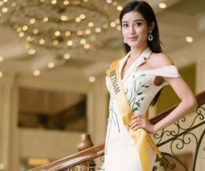 Huyền My giành vị trí "vedette" trên sân khấu đêm chung kết Hoa hậu Hòa bình 2017