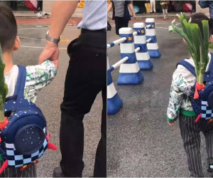 Ông nội bỏ món đồ lạ mắt vào balo cho cháu đi học, ý nghĩa thật thâm sâu