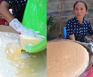 Giỏi như bà Tân Vlog: Bột trộn lõng bõng mà vẫn nướng được cốt bánh căng đét, dân làm bánh đành ngả mũ chịu thua