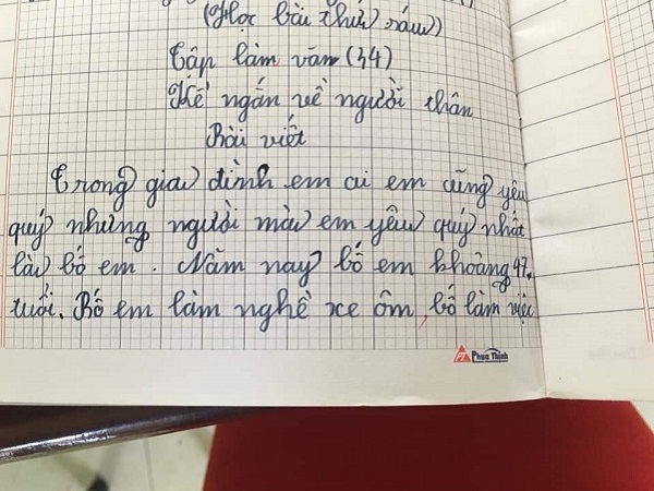 Bài văn của học trò lớp 2 kể về bố và chi tiết khiến ai cũng cảm động