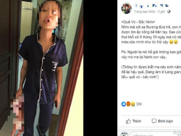 Vụ người phụ nữ trẻ xách con trên tay: Túm áo nhấc con nhỏ 18 ngày tuổi ra cửa để cãi nhau với chồng