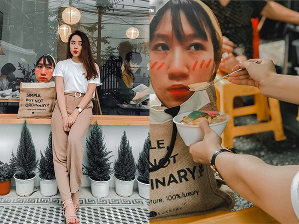 Tự chế mặt nạ hình khuôn mặt bạn thân check-in khắp Hà Nội, cô nàng bỗng 'nổi như cồn' khiến ai cũng muốn xin 'Info'