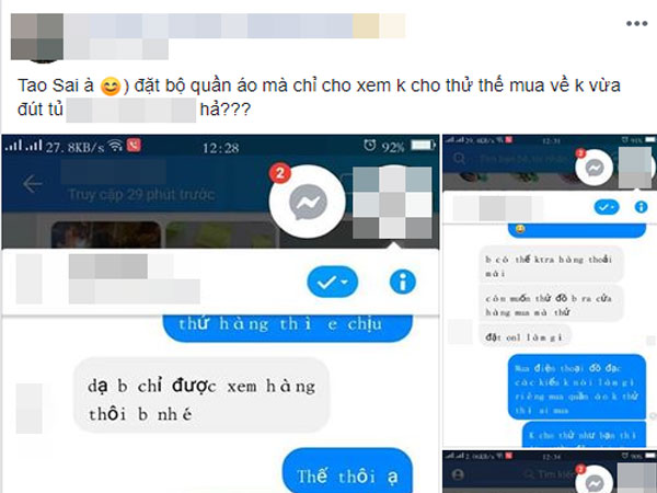 Hùng hổ 'tố' shop không cho thử quần áo trước khi mua, chàng trai chẳng được bênh mà còn bị dân mạng mắng té tát