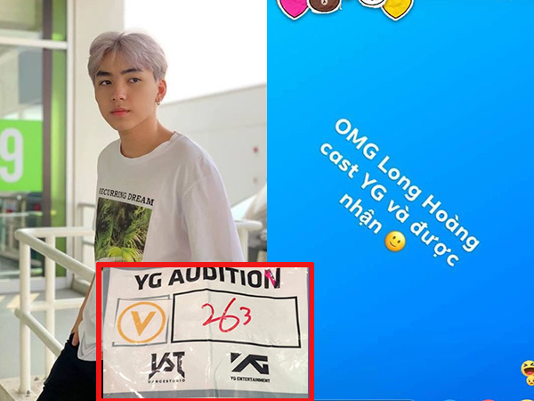 Xôn xao thông tin Long Hoàng tham dự vòng sơ khảo YG Audition tổ chức tại Việt Nam và được nhận