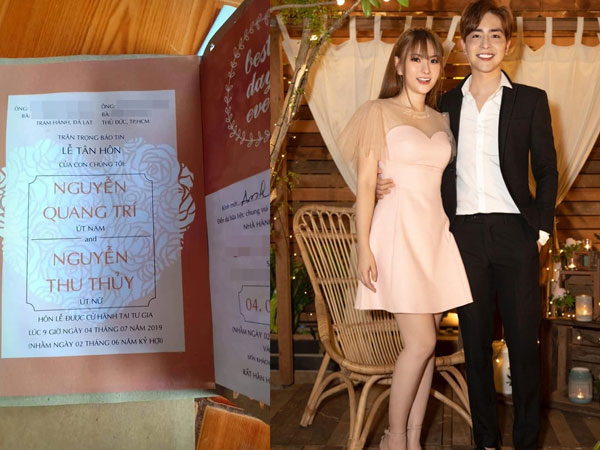 Xôn xao thông tin Thu Thủy 'cưới chạy bầu' vì lộ thiệp cưới chỉ 3 ngày sau khi được tình trẻ cầu hôn?