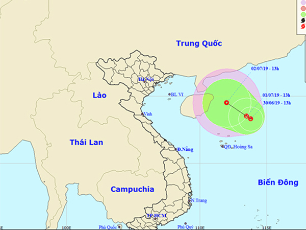 Xuất hiện vùng áp thấp trên Biển Đông
