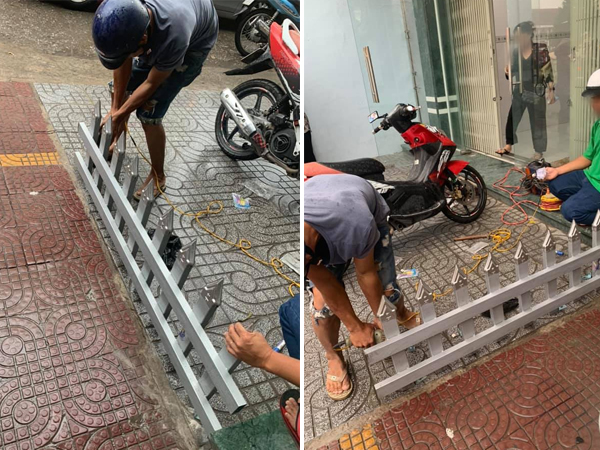 Mâu thuẫn cá nhân, một chủ nhà làm rào chắn trên vỉa hè bằng chông nhọn hoắt khiến dân mạng bức xúc
