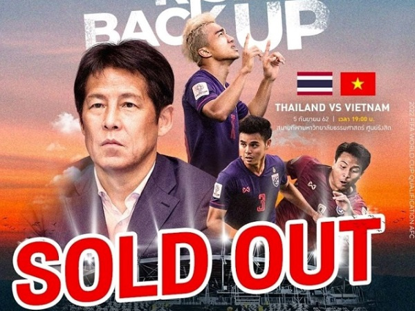 Vé xem trận Thái Lan vs VN vòng loại WC 2022 bán online hết sau... 3 phút