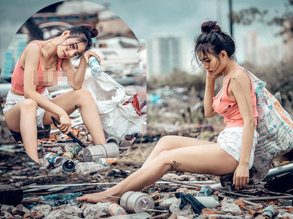 'Nữ chủ tịch' giả nghèo đi nhặt rác được dân mạng chú ý vì quá sexy, gợi cảm