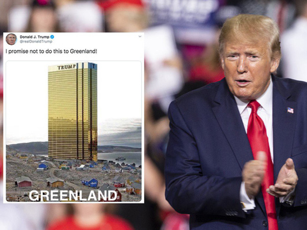 Đăng tấm hình tòa tháp vàng 'siêu to khổng lồ' ở Greenland, ông Trump lại gây bất ngờ với lời hứa mới