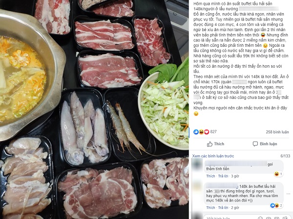 Ăn buffet hải sản 148k nhưng gọi lượt 2 bị tính thêm tiền, cô nàng đăng đàn khiến dân mạng chia phe tranh cãi kịch liệt