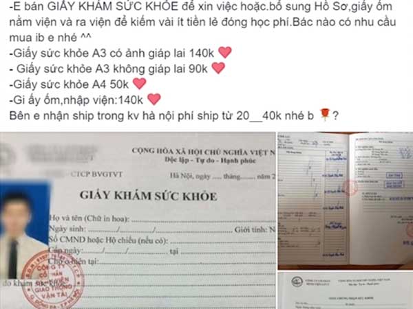 Giấy khám sức khỏe bán la liệt, 'Thượng đế' không cần nhấc chân ra bệnh viện cũng có sức khỏe đủ chuẩn đi làm