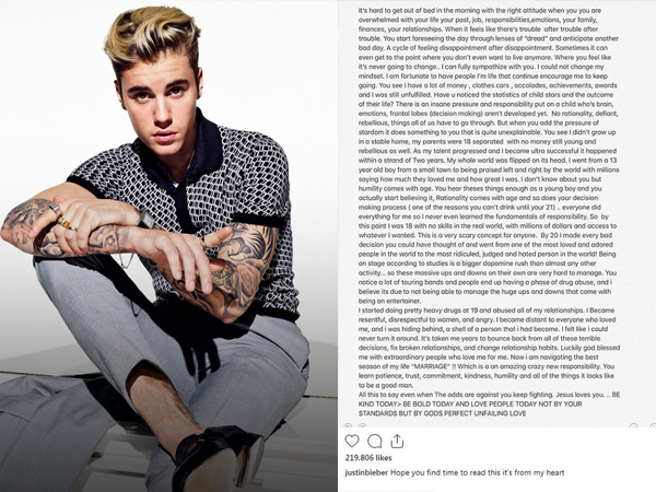 Justin Bieber lần đầu trải lòng về những vấp ngã trong quá khứ: Từng muốn tự tử, nghiện ma tuý và hơn thế nữa