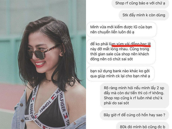 Bị tố 'ngâm' 7 tháng mới chịu trả 80k tiền thừa cho khách, hot girl Cococheoli đáp trả: 'Có mấy cái đồng bạc lẻ'
