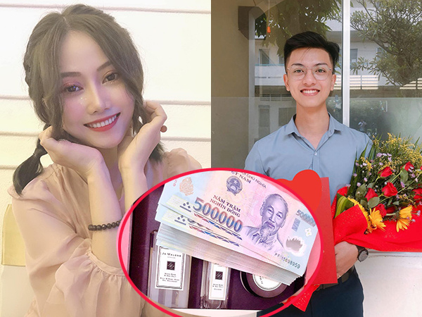 Cô gái từng lên mạng khoe được bạn trai cho 25 triệu đi ăn sáng lại tiếp tục gây chú ý khi đăng xấp tiền 100 triệu bạn trai tặng mua sắm