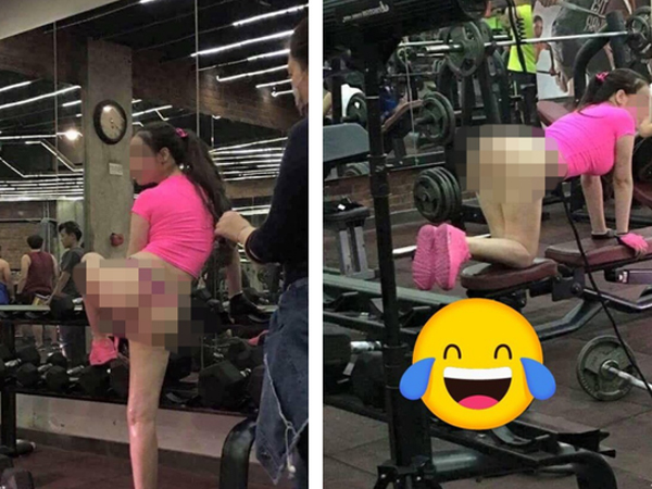 Bước vào phòng tập gym, cô gái khiến tất cả 'đỏ mặt' vì trang phục quá hớ hênh của mình
