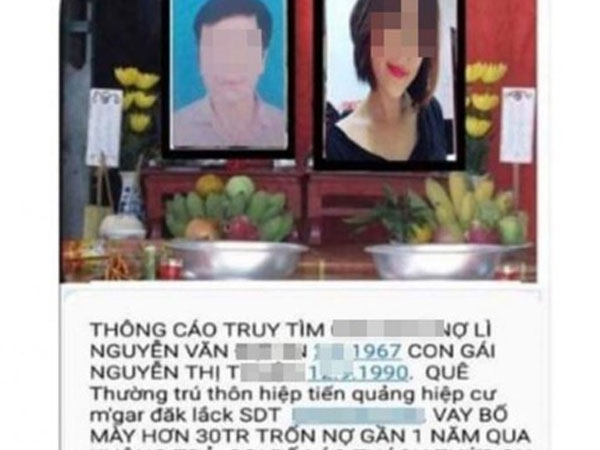 Điều tra vụ cha vay tiền, con bị 'lập bàn thờ' trên Facebook
