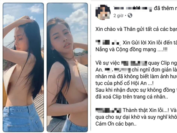 Cô gái bán khỏa thân quay clip phản cảm và chủ quán cà phê ở phố cổ Hội An lên tiếng xin lỗi