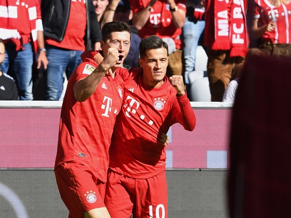Lewandowski và Coutinho nổ súng, Bayern Munich thắng tưng bừng trên sân nhà