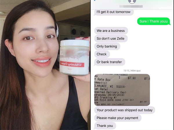 Đùng đùng 'bóc phốt' nhãn kem của Phạm Hương ép khách lấy hàng, cô gái để lộ bằng chứng order cho sang mồm rồi 'bom'