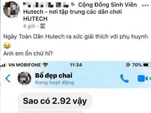 Sinh viên Hutech khóc ra tiếng Mán vì bị phụ huynh mắng tới tấp khi trường gửi tin nhắn bảng điểm, tìm hiểu kỹ nguyên nhân ai cũng tá hoả