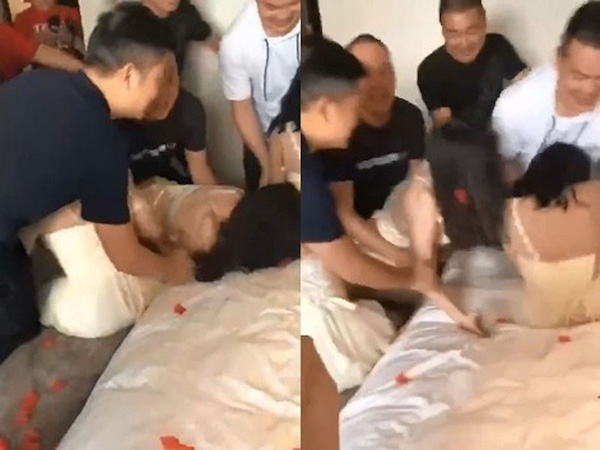 Rùng mình cảnh tượng 4 phù rể lợi dụng tục náo hôn giở trò sàm sỡ phù dâu, dân mạng chỉ trích không khác gì cưỡng bức tập thể