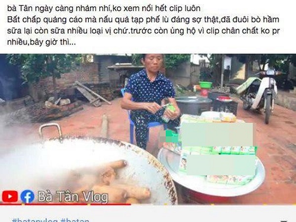 Bà Tân Vlog lại bị dân mạng 'la ó' vì quảng cáo bất chấp, nấu nồi đuôi bò đã hầm đủ thứ gia vị lại còn cho thêm cả loại sữa này!?