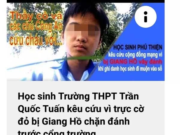 Học sinh cờ đỏ lên mạng cầu cứu vì bị chặn đánh