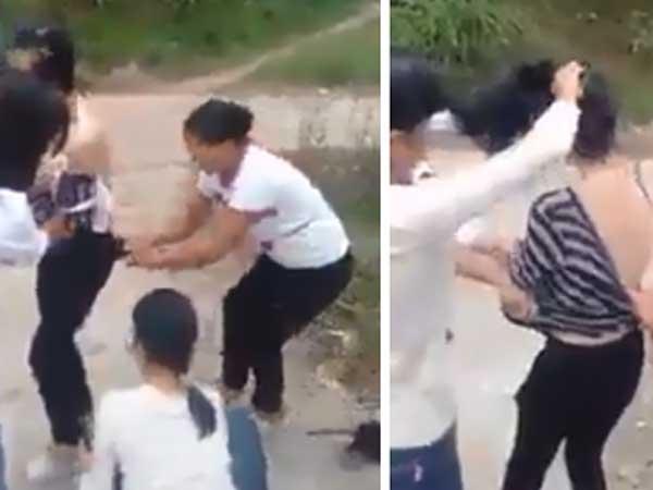 Xôn xao cảnh người phụ nữ bị nhóm người đánh ghen, cắt tóc, lột sạch đồ ngay giữa đường