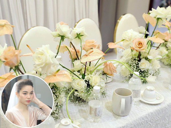 Lễ ăn hỏi của Giang Hồng Ngọc tại nhà riêng: Không gian trang nhã phủ đầy hoa tươi, cô dâu xinh đẹp vừa dịu dàng vừa gợi cảm