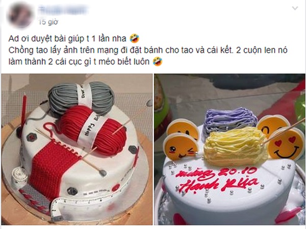 Lấy ảnh trên mạng để đặt bánh sinh nhật tặng vợ, nào ngờ cái kết không biết nên khóc hay nên cười