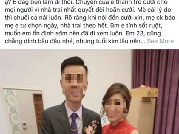 Nhà trai đòi hoãn cưới với lý do cuối năm ngày cùng tháng tận, cô dâu 'hụt' đáp trả cực 'gắt'