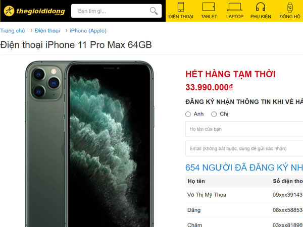 Bán giá cao tại Việt Nam, iPhone 11 Pro Max vẫn cháy hàng