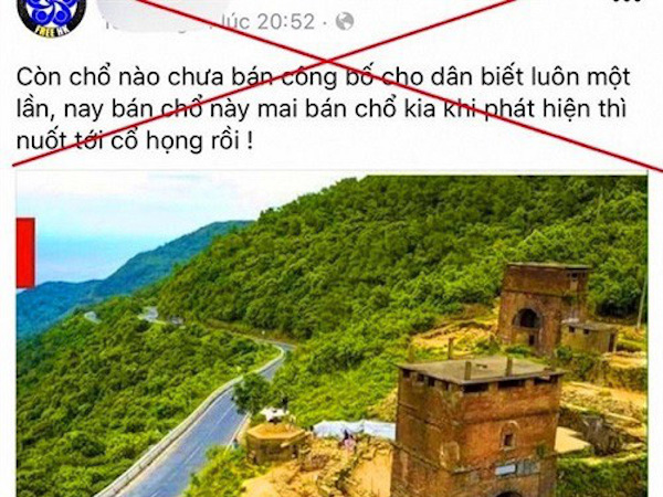 Điều tra, xử lý nghiêm vụ tung tin sai sự thật việc bán 200 ha đất trên đèo Hải Vân cho người nước ngoài
