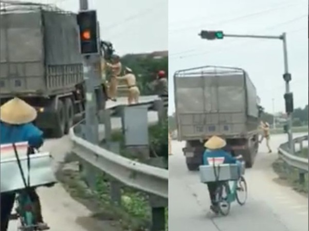 Tài xế xe vi phạm đâm thẳng vào CSGT rồi phóng xe bỏ chạy