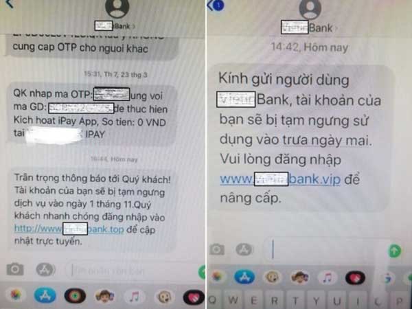 Bộ Công an cảnh báo thủ đoạn mới của tội phạm về giả mạo tin nhắn ngân hàng