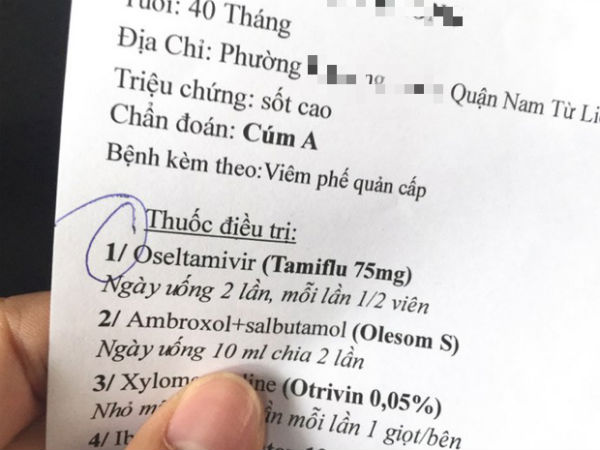 1 triệu đồng 10 viên thuốc Tamiflu, bác sĩ nói gì?