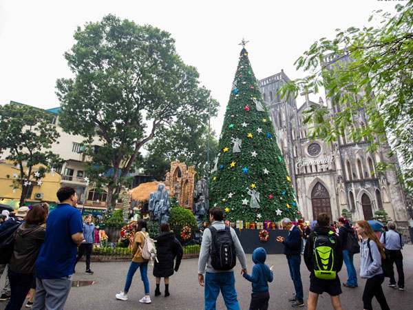 Chiêm ngưỡng những cây thông Noel khổng lồ tại Hà Nội