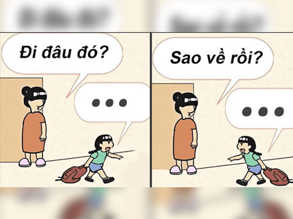 Nguồn gốc của bức hình 2 mẹ con với câu thoại 'đi đâu đó' đang gây sốt trên mạng